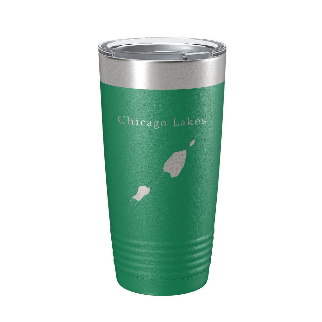 Chicago Lakes Map Tumbler Travel Mug Insulated Laser Engraved Coffee Cup Colorado 20 oz