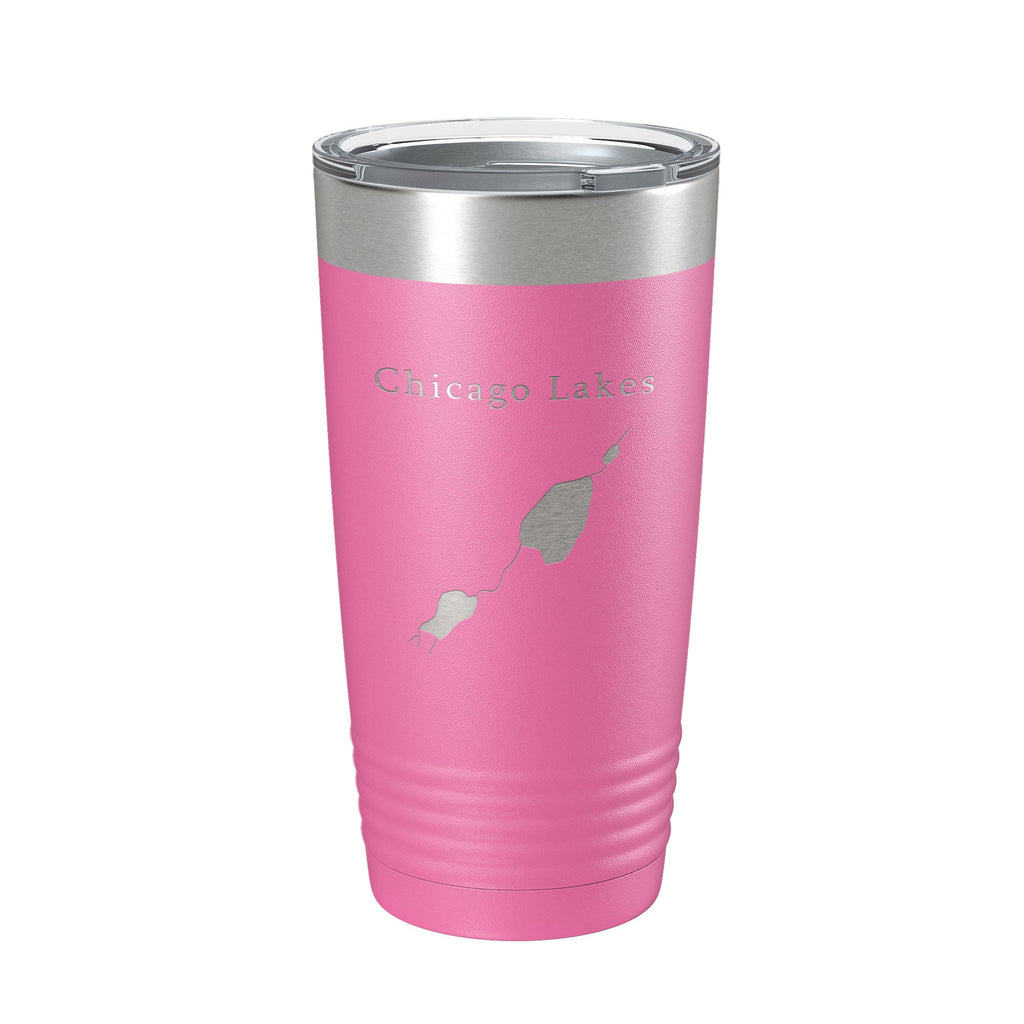 Chicago Lakes Map Tumbler Travel Mug Insulated Laser Engraved Coffee Cup Colorado 20 oz