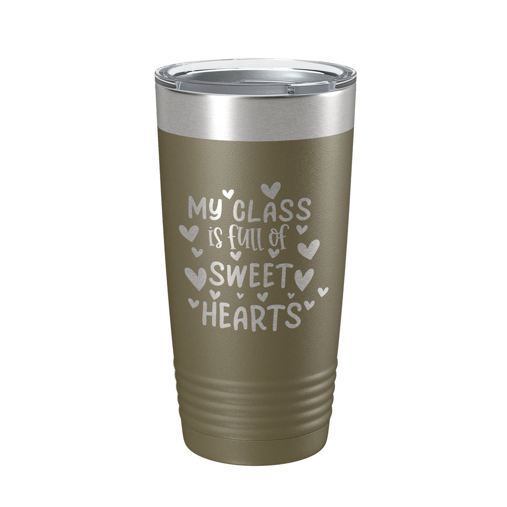 Teacher Valentine's Day Tumbler My Class Is Full Of Sweethearts Travel Mug Insulated Laser Engraved Coffee Cup 20 oz