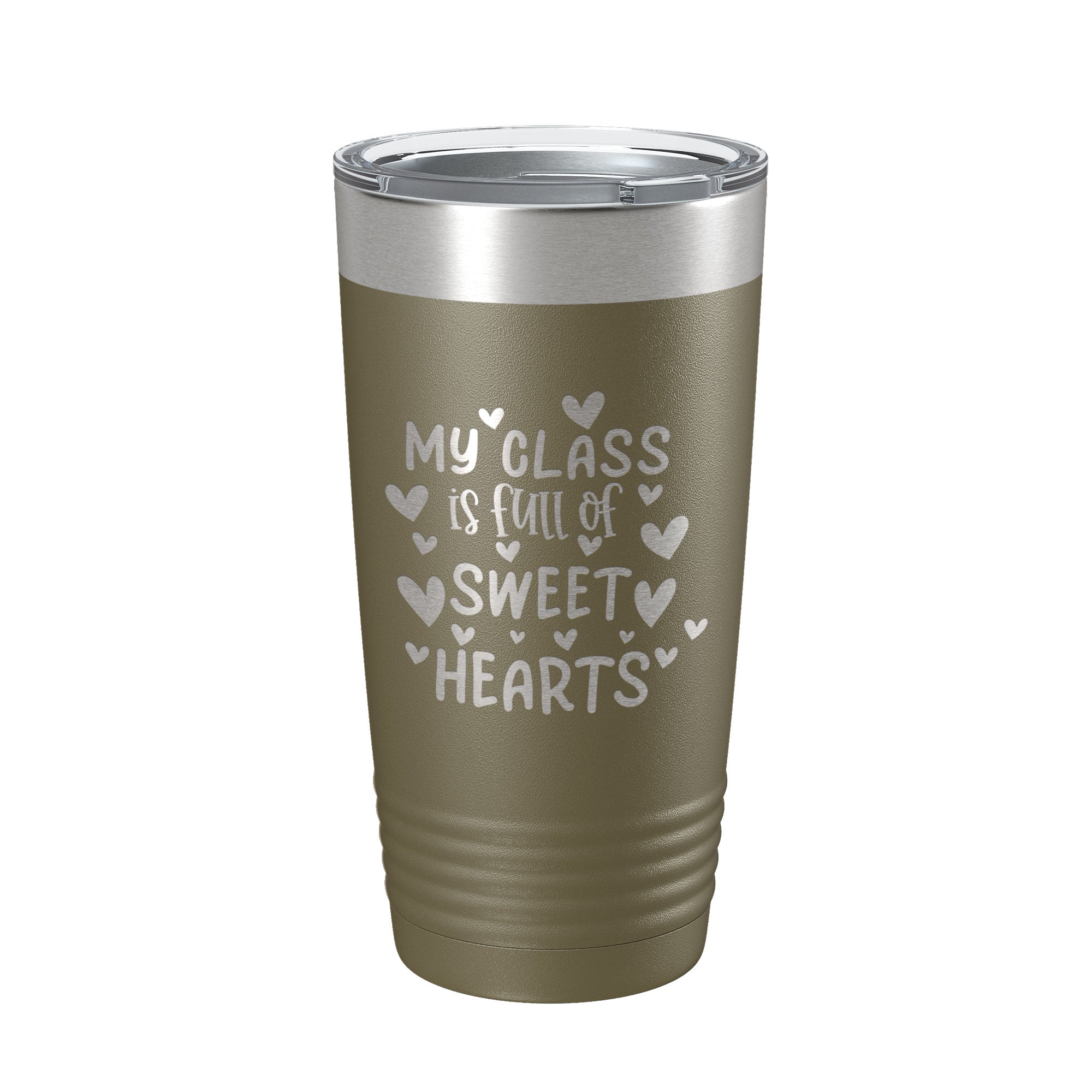 Teacher Valentine's Day Tumbler My Class Is Full Of Sweethearts Travel Mug Insulated Laser Engraved Coffee Cup 20 oz