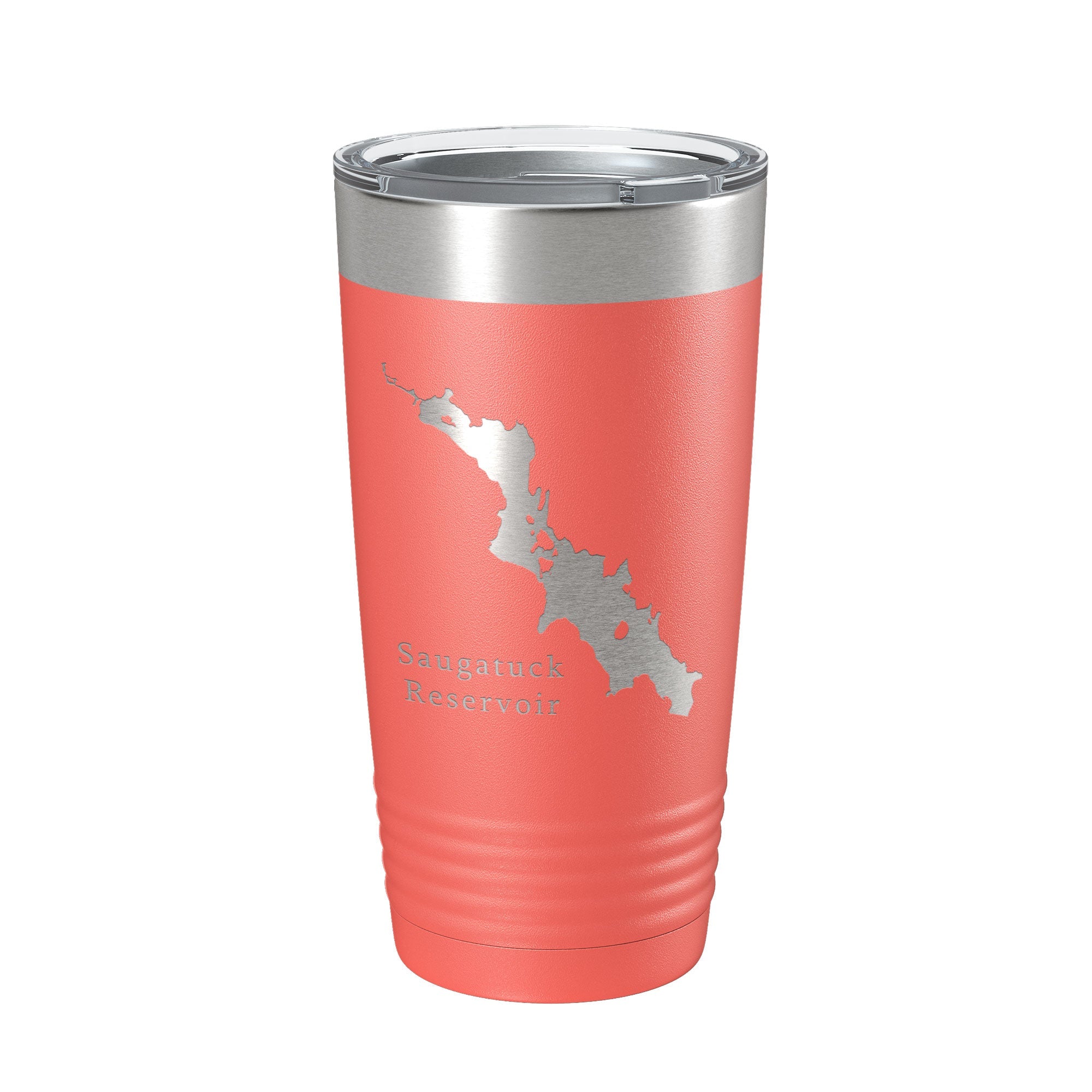 Saugatuck Reservoir Tumbler Lake Map Travel Mug Insulated Laser Engraved Coffee Cup Connecticut 20 oz