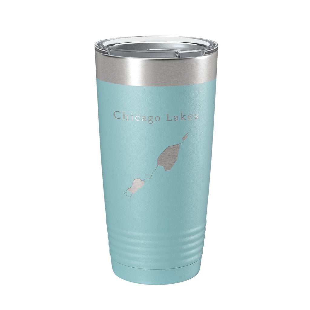 Chicago Lakes Map Tumbler Travel Mug Insulated Laser Engraved Coffee Cup Colorado 20 oz