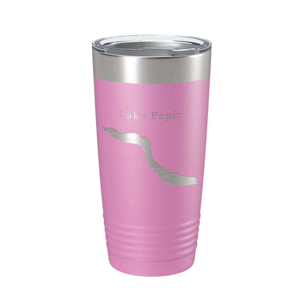 Lake Pepin Map Tumbler Travel Mug Insulated Laser Engraved Coffee Cup Minnesota Wisconsin 20 oz