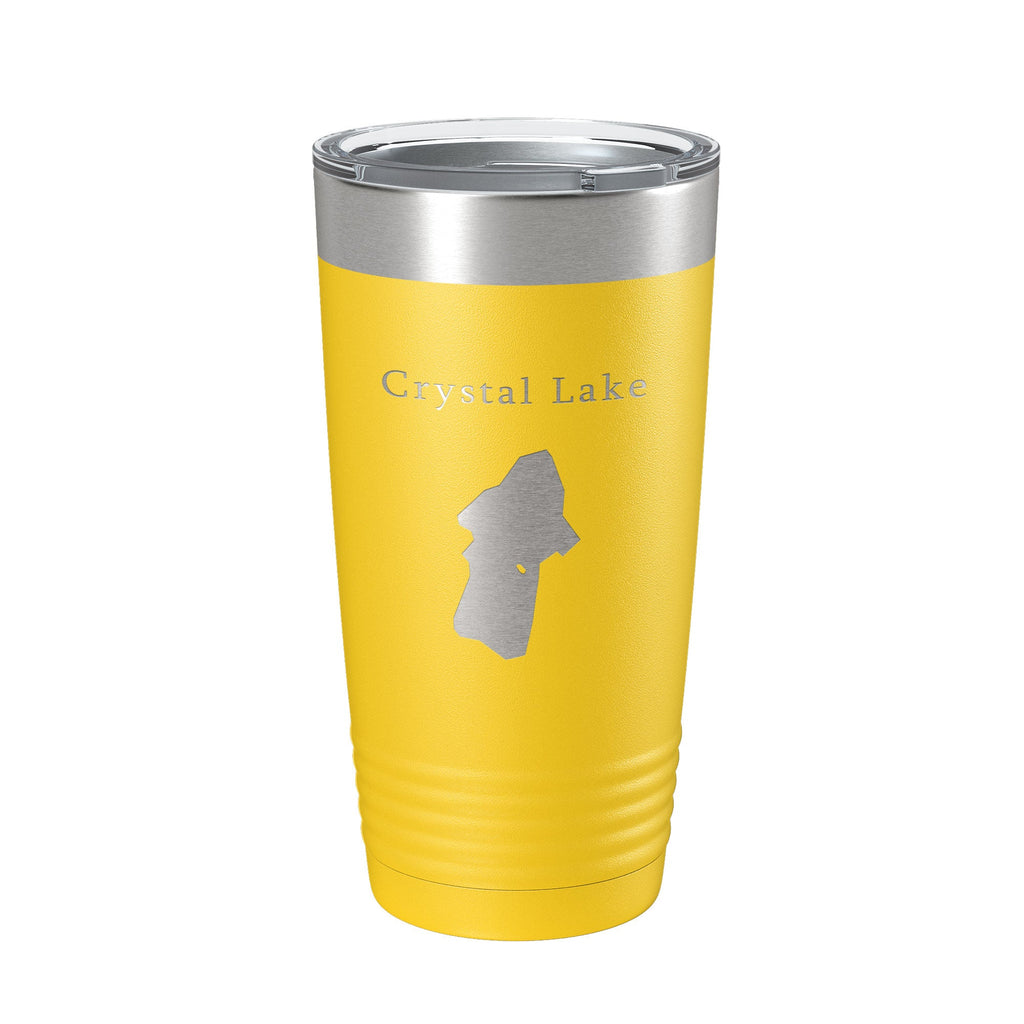 Crystal Lake Map Tumbler Travel Mug Insulated Laser Engraved Coffee Cup California 20 oz