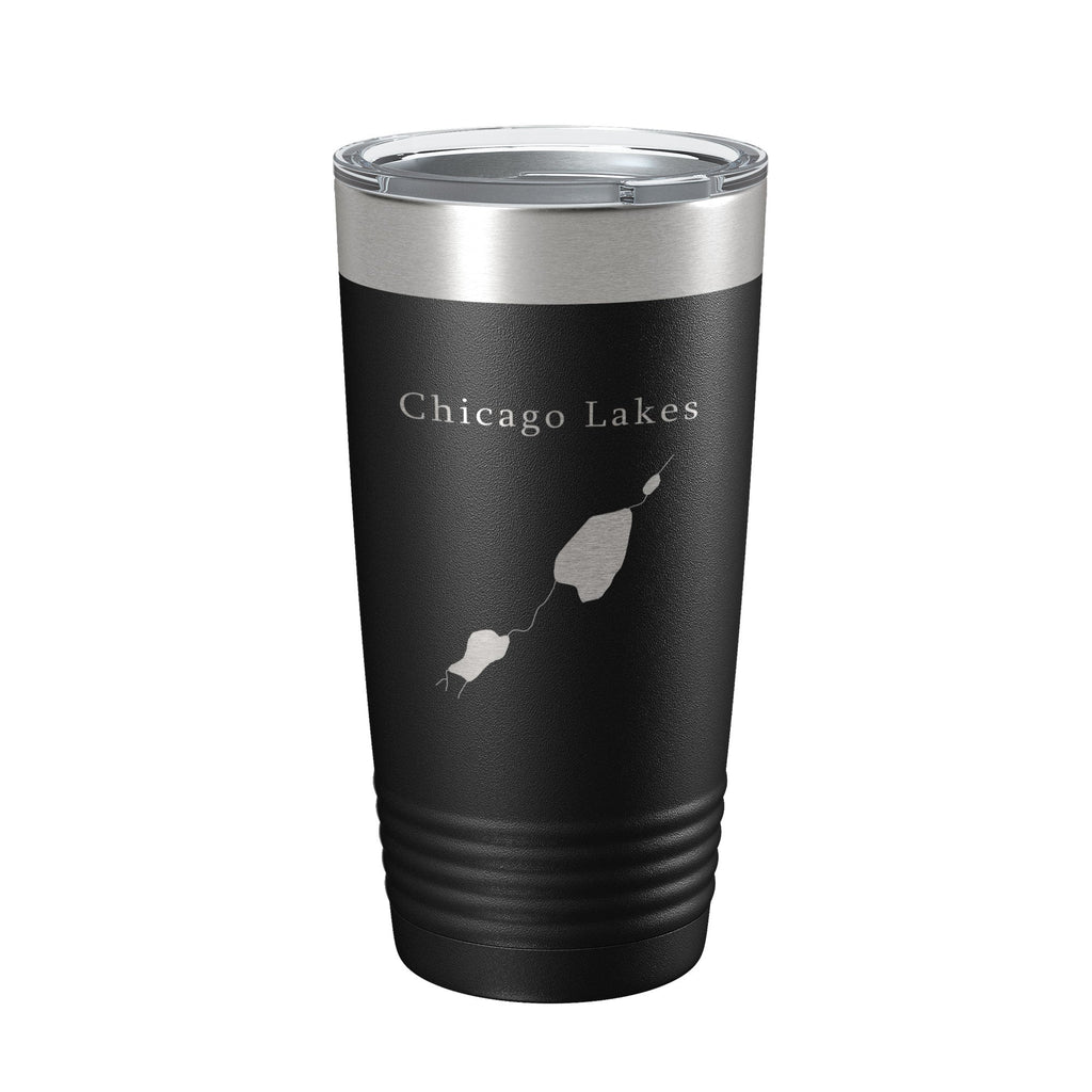 Chicago Lakes Map Tumbler Travel Mug Insulated Laser Engraved Coffee Cup Colorado 20 oz