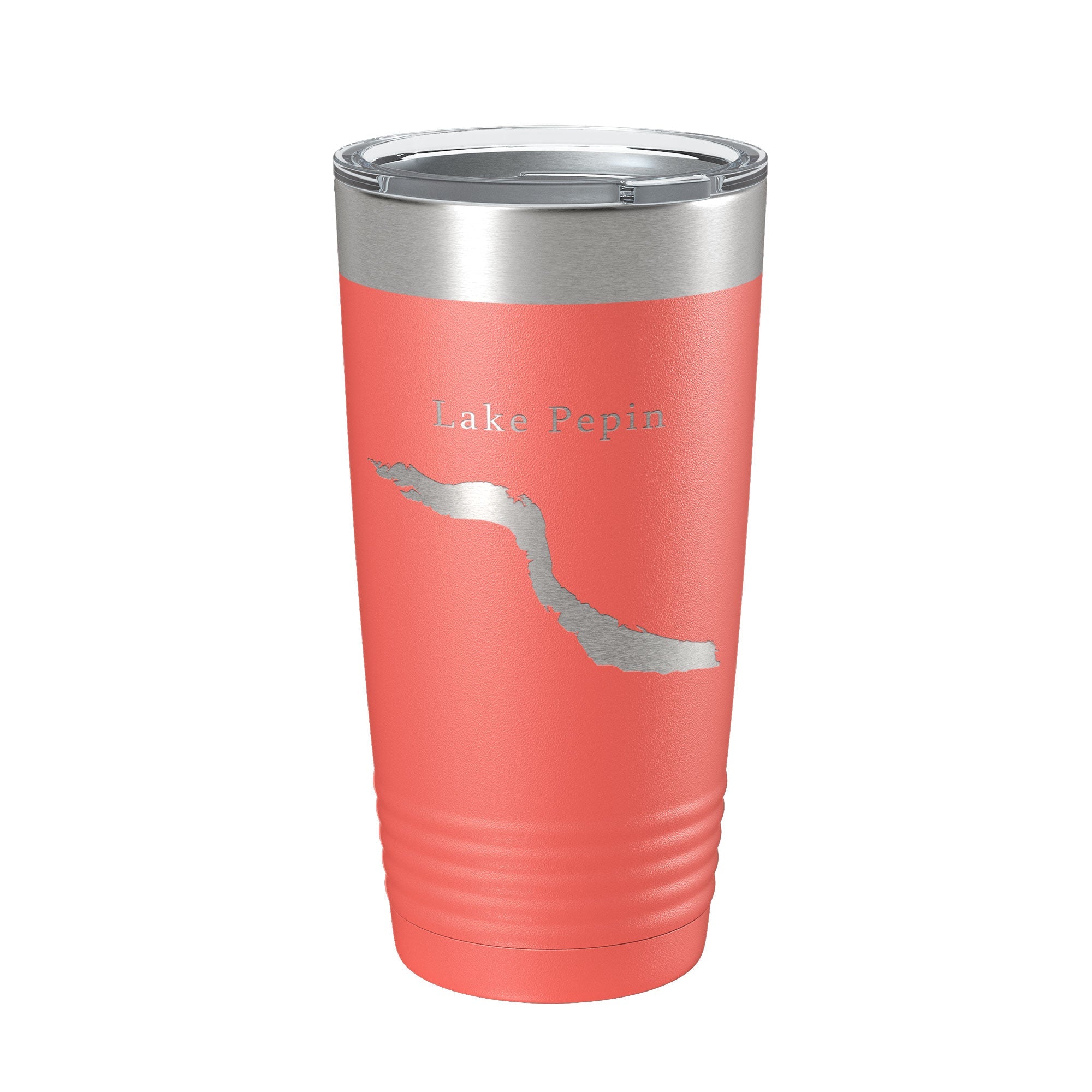 Lake Pepin Map Tumbler Travel Mug Insulated Laser Engraved Coffee Cup Minnesota Wisconsin 20 oz