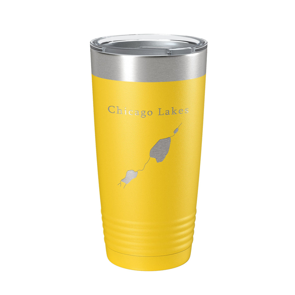 Chicago Lakes Map Tumbler Travel Mug Insulated Laser Engraved Coffee Cup Colorado 20 oz