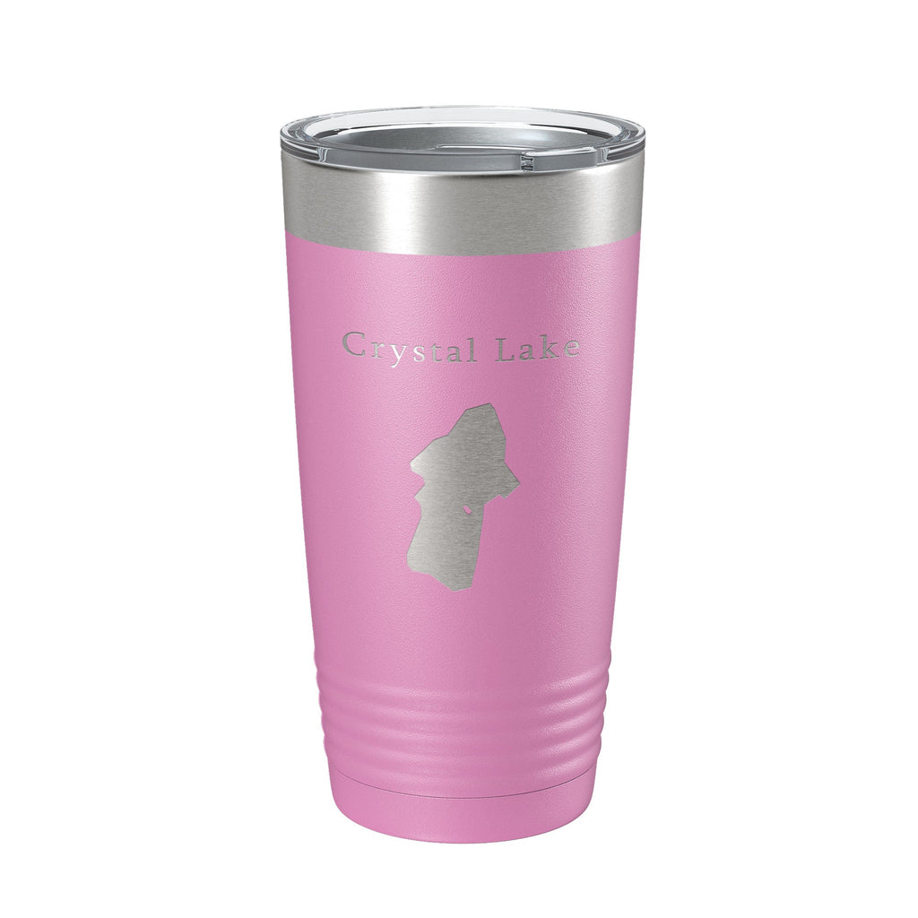 Crystal Lake Map Tumbler Travel Mug Insulated Laser Engraved Coffee Cup California 20 oz