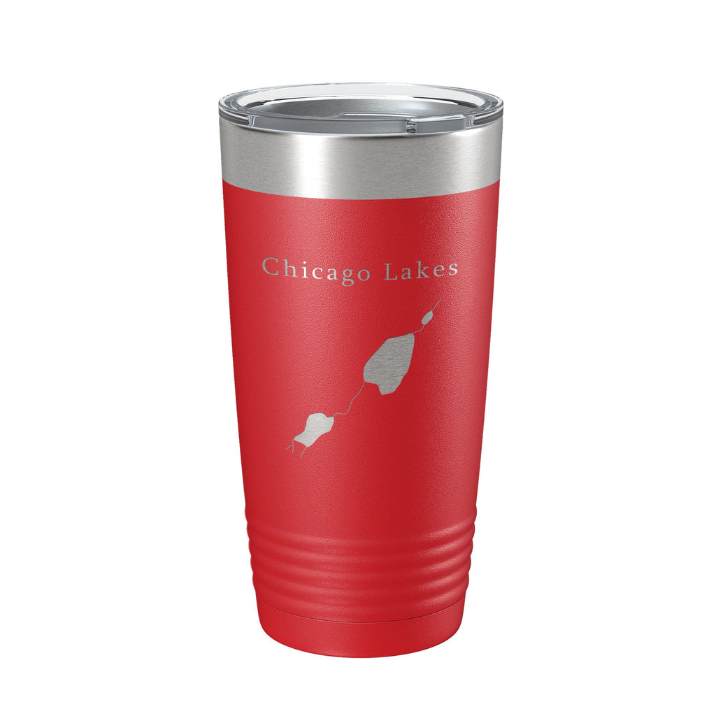 Chicago Lakes Map Tumbler Travel Mug Insulated Laser Engraved Coffee Cup Colorado 20 oz