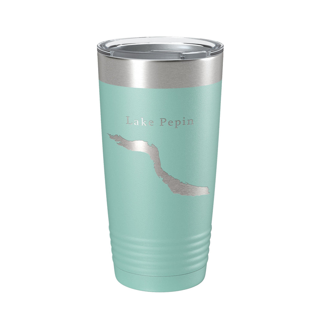 Lake Pepin Map Tumbler Travel Mug Insulated Laser Engraved Coffee Cup Minnesota Wisconsin 20 oz