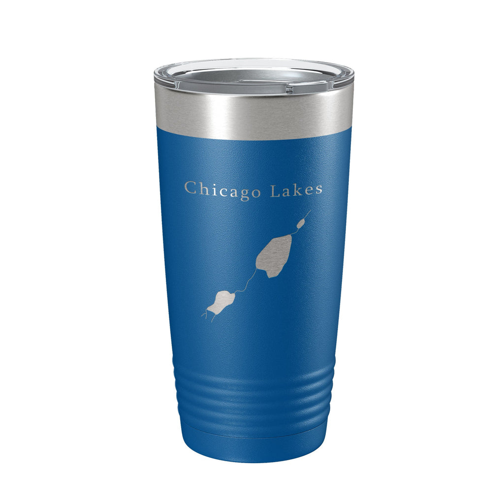 Chicago Lakes Map Tumbler Travel Mug Insulated Laser Engraved Coffee Cup Colorado 20 oz