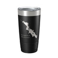 Saugatuck Reservoir Tumbler Lake Map Travel Mug Insulated Laser Engraved Coffee Cup Connecticut 20 oz