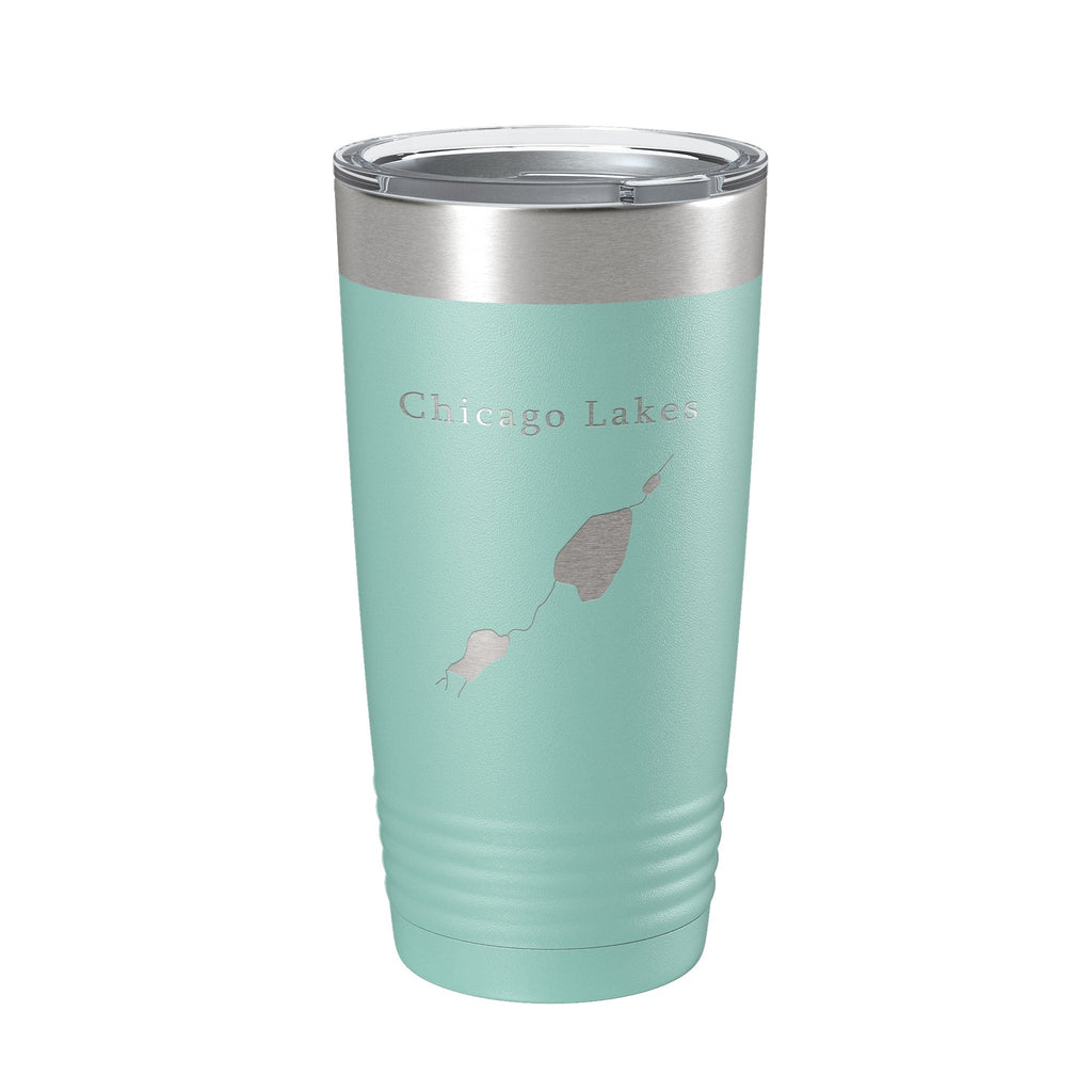 Chicago Lakes Map Tumbler Travel Mug Insulated Laser Engraved Coffee Cup Colorado 20 oz