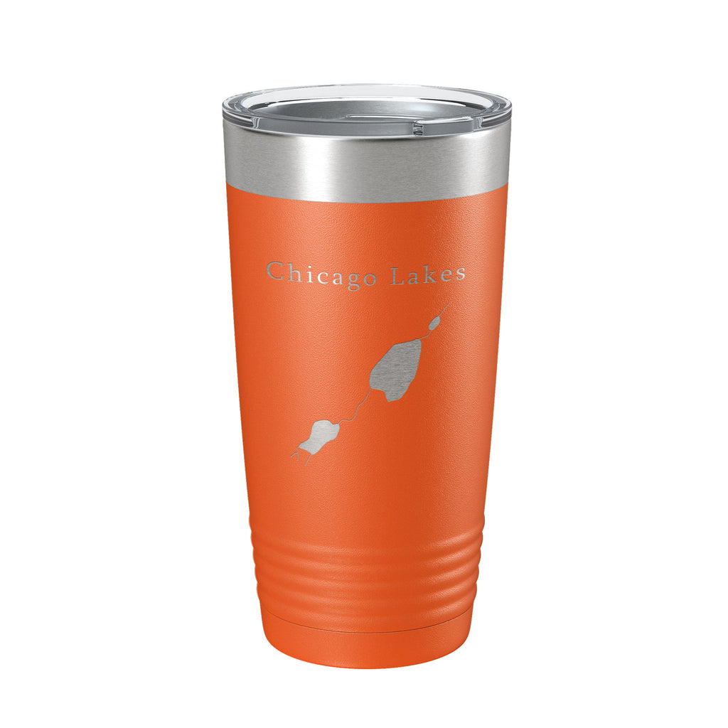 Chicago Lakes Map Tumbler Travel Mug Insulated Laser Engraved Coffee Cup Colorado 20 oz