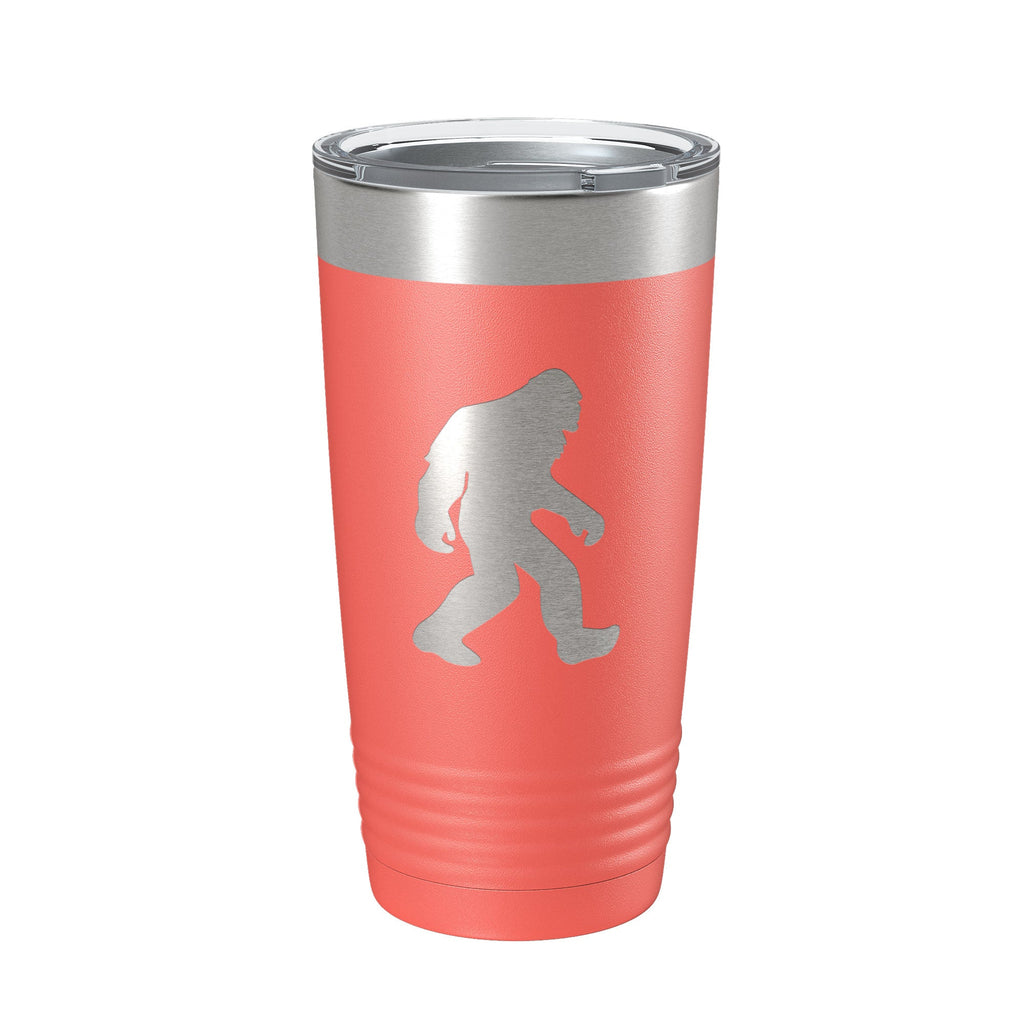 Bigfoot Tumbler Sasquatch Travel Mug Insulated Laser Engraved Coffee Cup Outdoorsman Gift Bigfoot Shadow Yeti Silhouette 20 oz