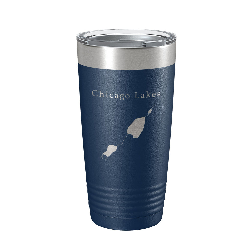 Chicago Lakes Map Tumbler Travel Mug Insulated Laser Engraved Coffee Cup Colorado 20 oz