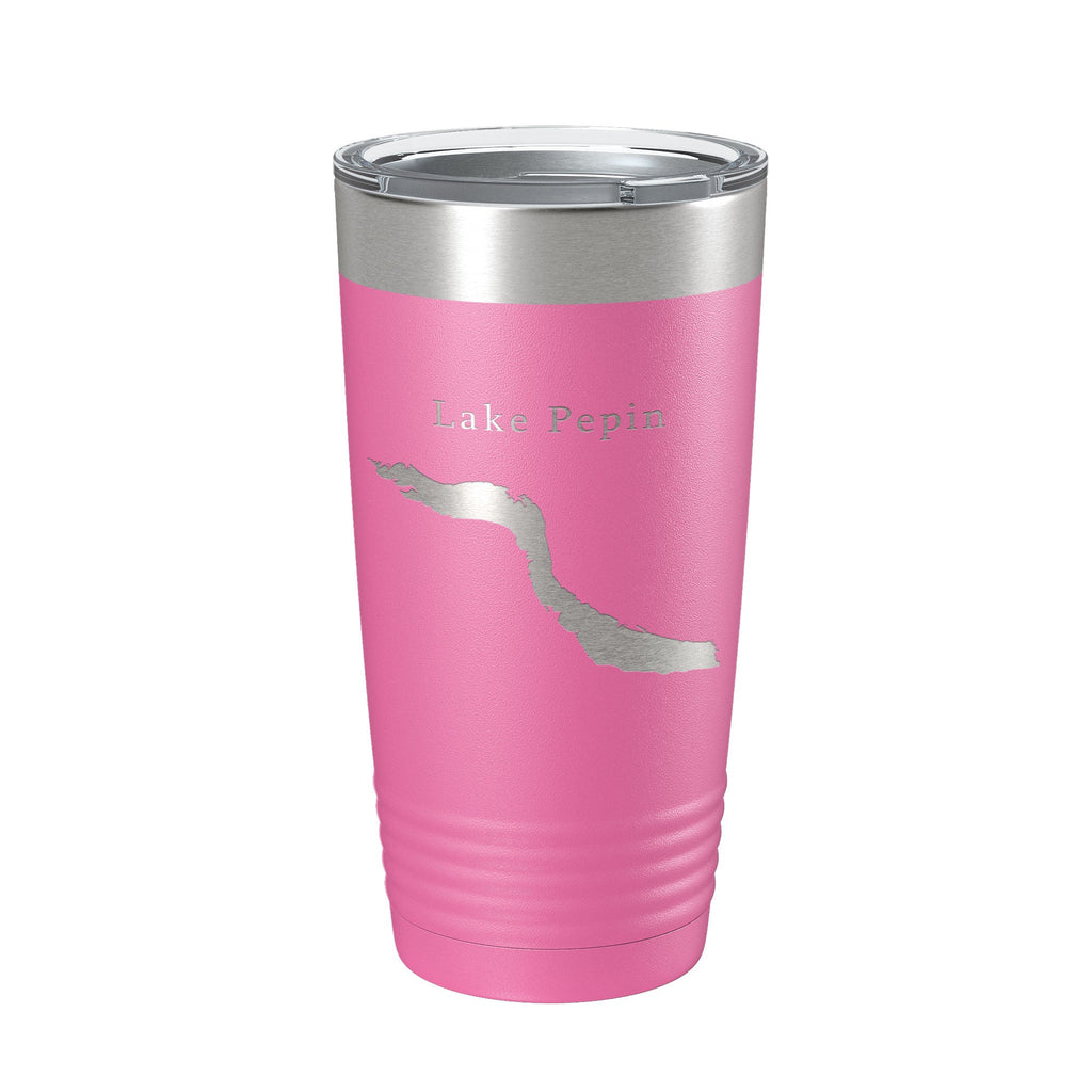 Lake Pepin Map Tumbler Travel Mug Insulated Laser Engraved Coffee Cup Minnesota Wisconsin 20 oz
