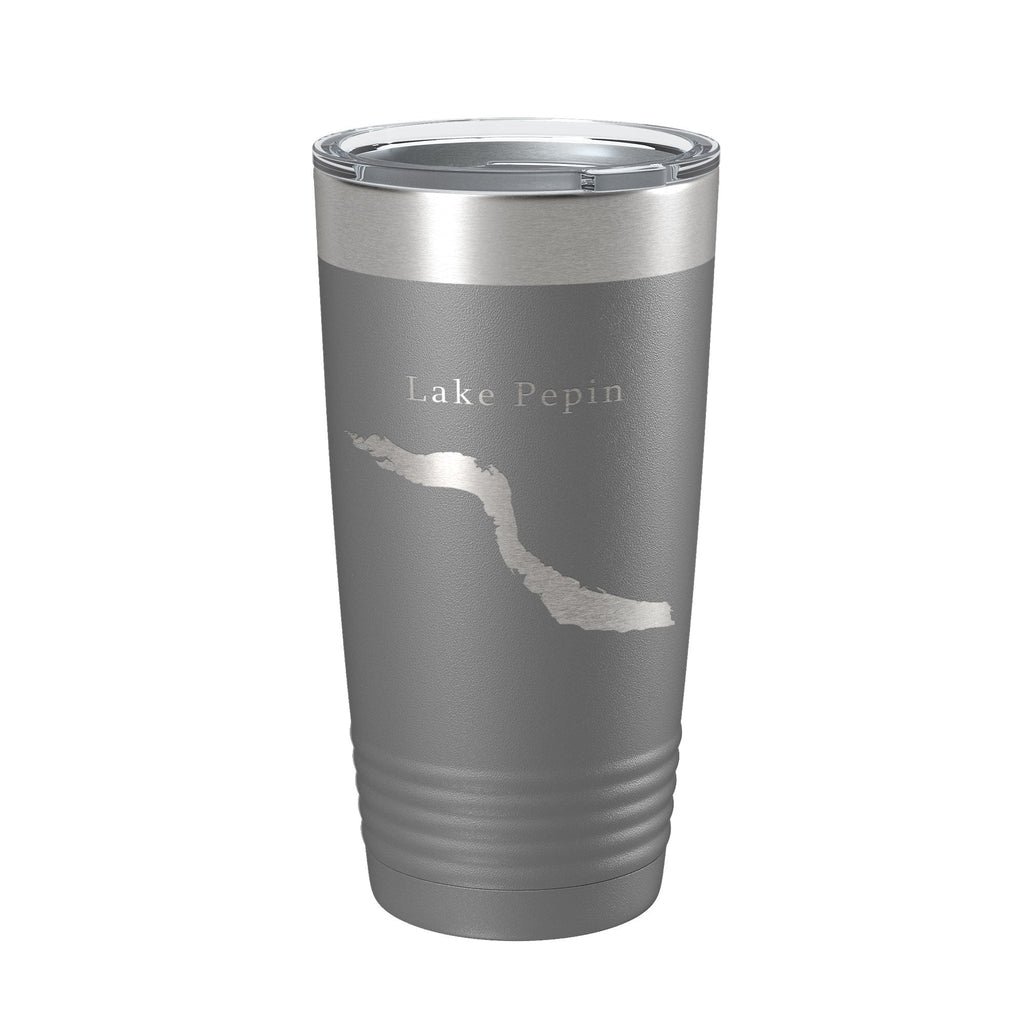 Lake Pepin Map Tumbler Travel Mug Insulated Laser Engraved Coffee Cup Minnesota Wisconsin 20 oz