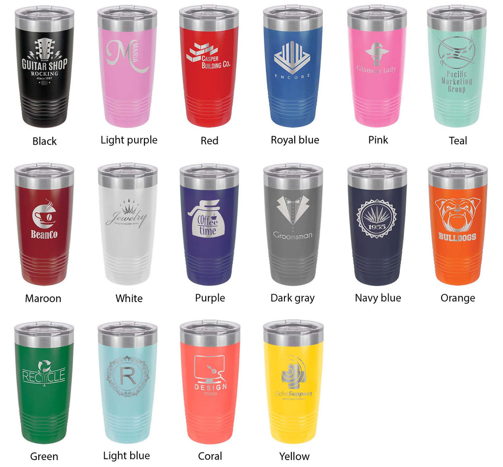 Chicago Lakes Map Tumbler Travel Mug Insulated Laser Engraved Coffee Cup Colorado 20 oz