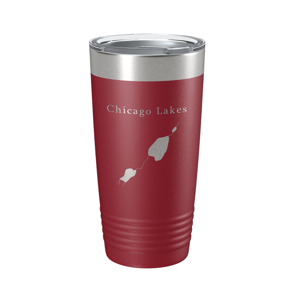 Chicago Lakes Map Tumbler Travel Mug Insulated Laser Engraved Coffee Cup Colorado 20 oz