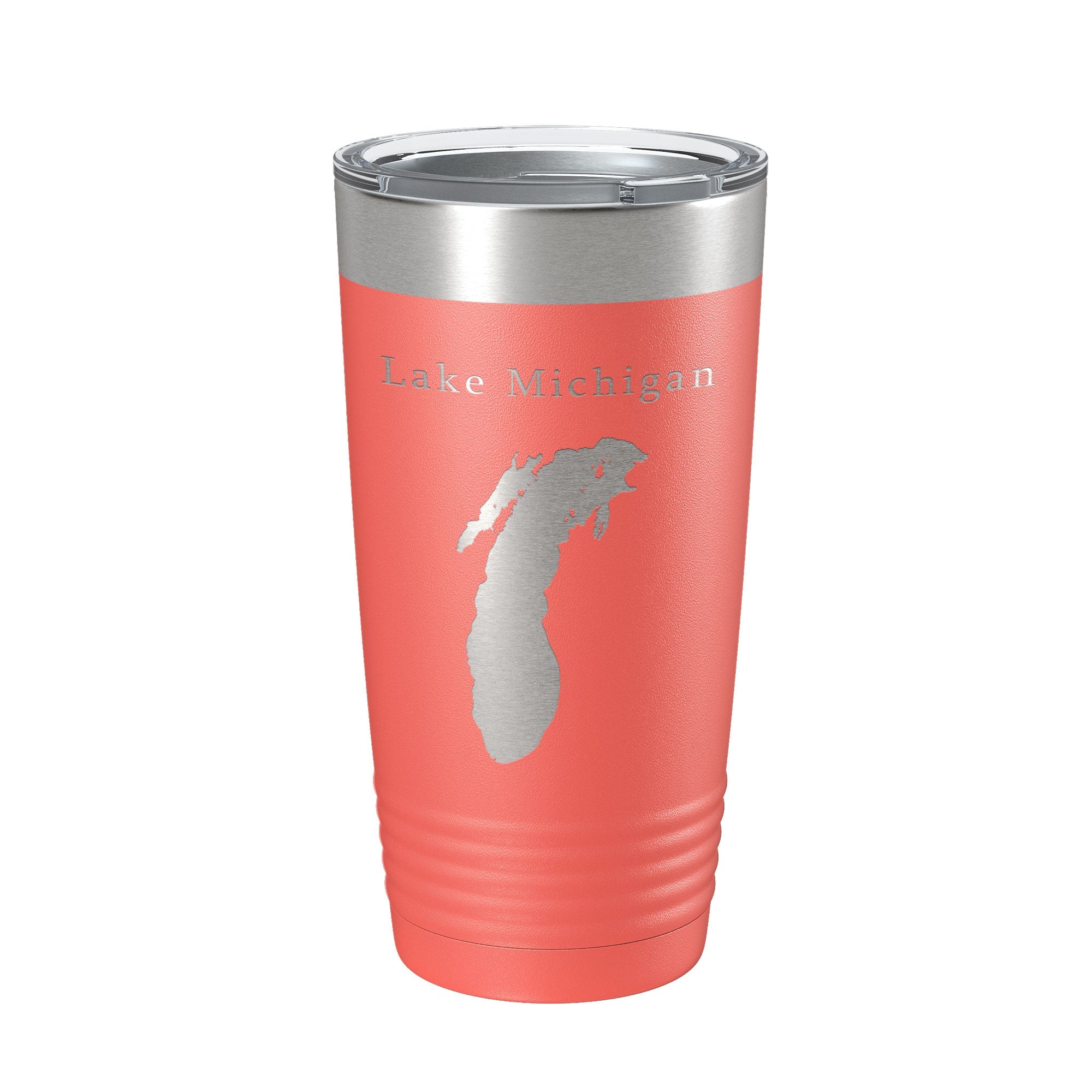 Lake Michigan Map Tumbler Travel Mug Insulated Laser Engraved Coffee Cup Illinois Wisconsin Indiana Michigan 20 oz